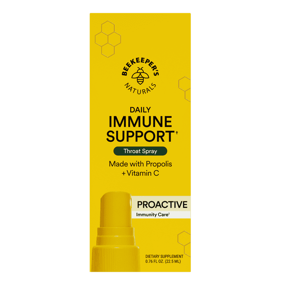 Beekeeper's Naturals Propolis Spray for Immune Support and Throat Relief with Vitamin C, 0.76 fl oz