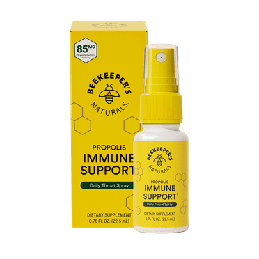 Propolis Throat Spray by Beekeeper's Naturals - Immune Support & Sore Throat Relief, 0.76 fl oz