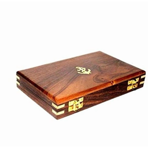 Proportional Divider Set of 5, Full Brass Dividers with Executive Wooden Box, Single Handed 8' Brass Navigational Dividers Compass Set for Maritime, Geometry and Drafting Tools By TARANO