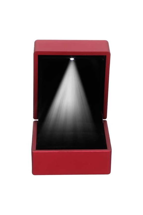 Proposal Ring Box LED Lighted Engagement Ring Box Square Shape Earrings Jewelry Ring Box for Case for Anniversay Wedding