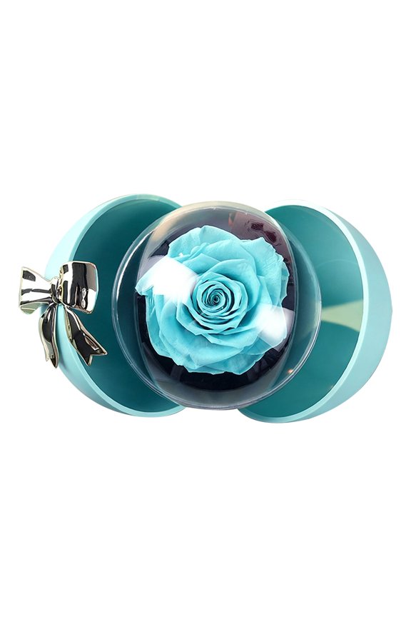 Proposal Ring Box with Rose, Novel Bow Jewelry Ring Box for Wedding And Valentine's Day, Surprise Engagement Ring Case with Preserved Flower (Ring Not Included) Ciozy