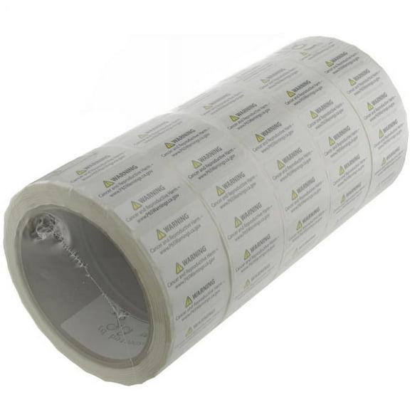 Proposition 65 Truncated Warning Labels, 0.5 Inch by 1.5 Inch | 5,000 Count