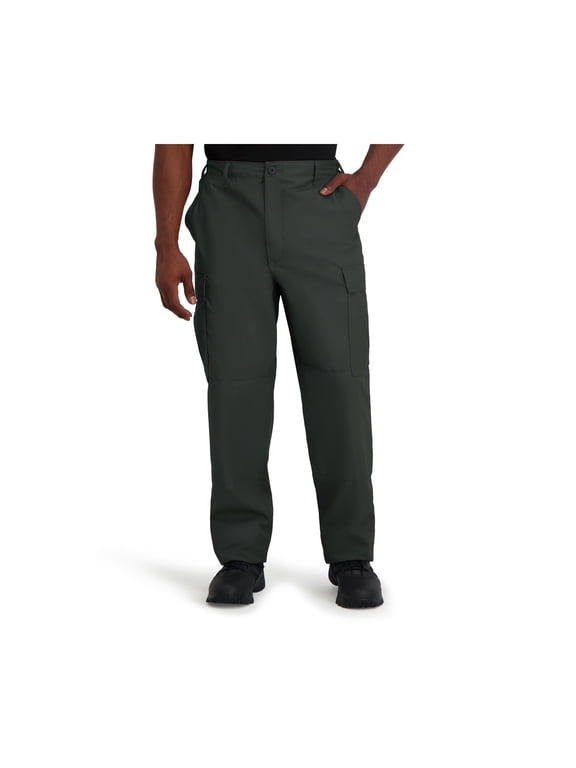 Men's Durable Ripstop Work Pants with Zipper Fly, Adjustable Waist, 6 Pocket