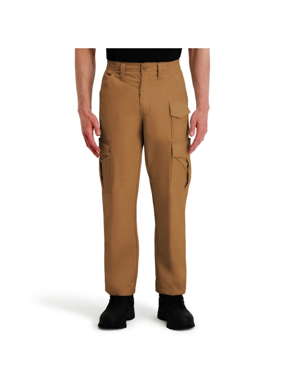 Men's Stretch Waist Cargo Work Pant-Coyote,Reinforced knee,Relaxed fit,Expandable cargo pockets
