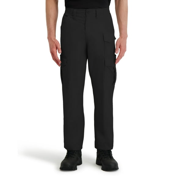 Propper Men's Stretch Waist Cargo Work Pant-Black,Reinforced knee,Relaxed fit,Expandable cargo pockets