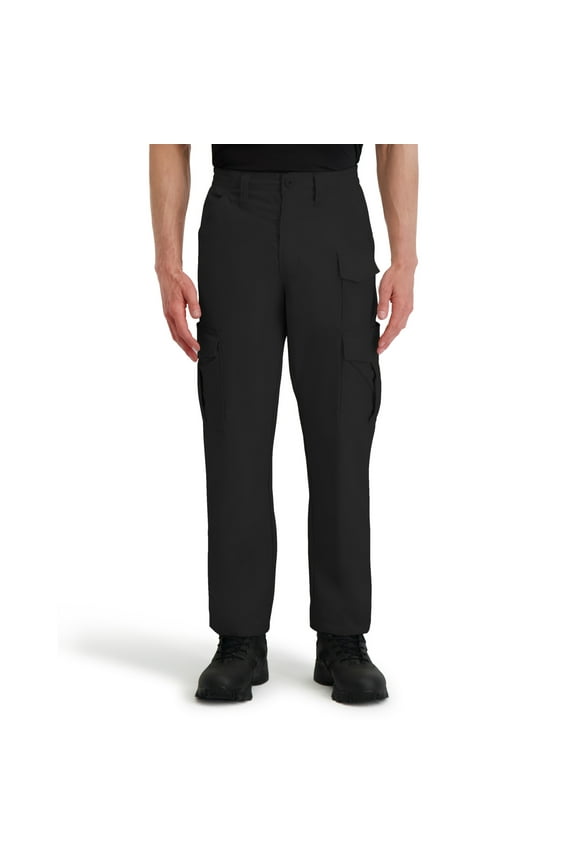 Men's Stretch Waist Cargo Work Pant-Black,Reinforced knee,Relaxed fit,Expandable cargo pockets