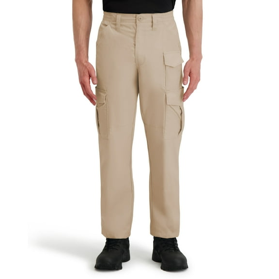 Propper Men's Stretch Waist Cargo Work Pant-Khaki,Reinforced knee,Relaxed fit,Expandable cargo pockets