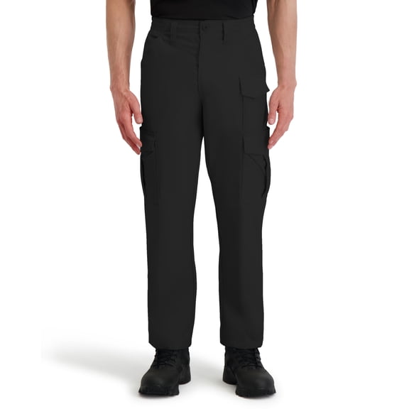 Propper Men's Stretch Waist Cargo Work Pant-Black,Reinforced knee,Relaxed fit,Expandable cargo pockets