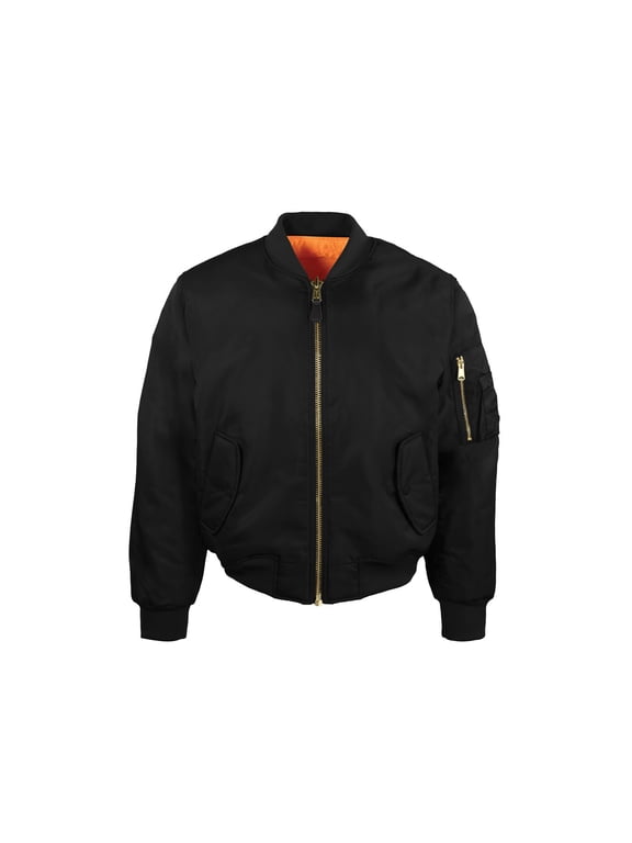Mens MA-1 Flight Jacket-Black-5XL