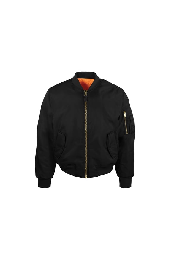 Mens MA-1 Flight Jacket-Black-XL