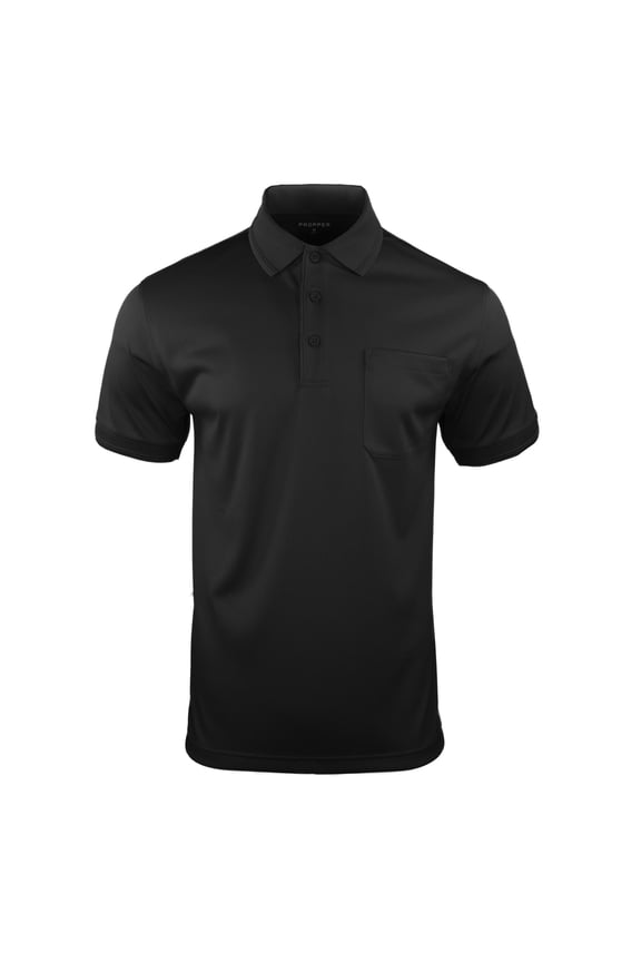Midweight Men's Short Sleeve Pocket Polo, Moisture-Wicking Uniform Shirt
