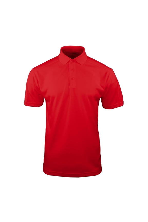 Midweight Men's Short Sleeve Polo, Moisture-Wicking Uniform Shirt