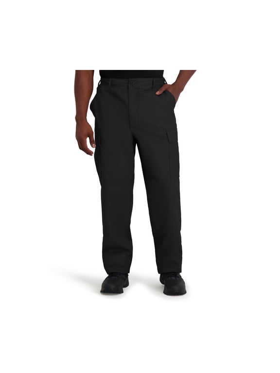 Men's Durable Ripstop Work Pants with Zipper Fly, Adjustable Waist, 6 Pocket
