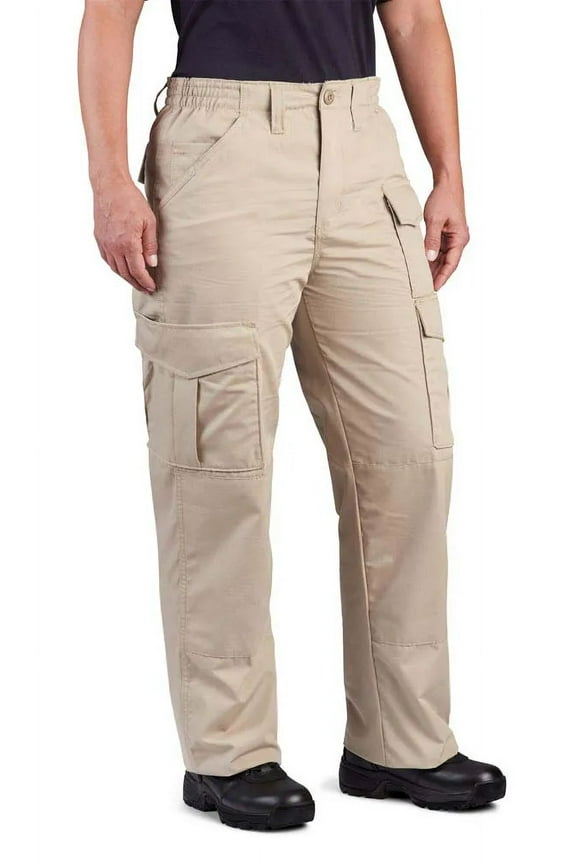 Women's Durable Ripstop Cargo Pants Uniform 60/40 Cotton-Polyester Reinforced Knees Relaxed Fit 9 Pockets