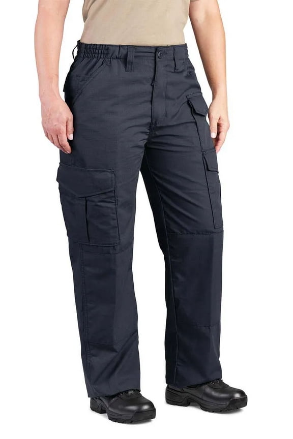 Women's Durable Ripstop Cargo Pants Uniform 60/40 Cotton-Polyester Reinforced Knees Relaxed Fit 9 Pockets