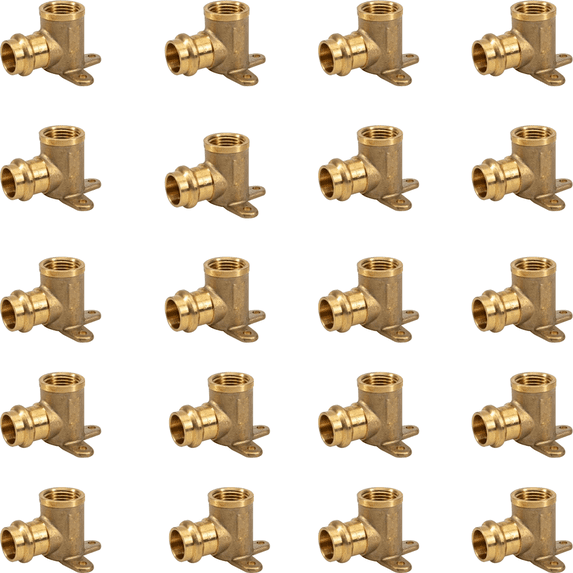 Propress Drop Ear Elbow - Pex 1/2" x 1/2" Female NPT Drop-ear Elbow -Copper Pro press Fitting - Copper Drop Ear Elbow - Solution for Quick Plumbing Installations (Pack of 20)