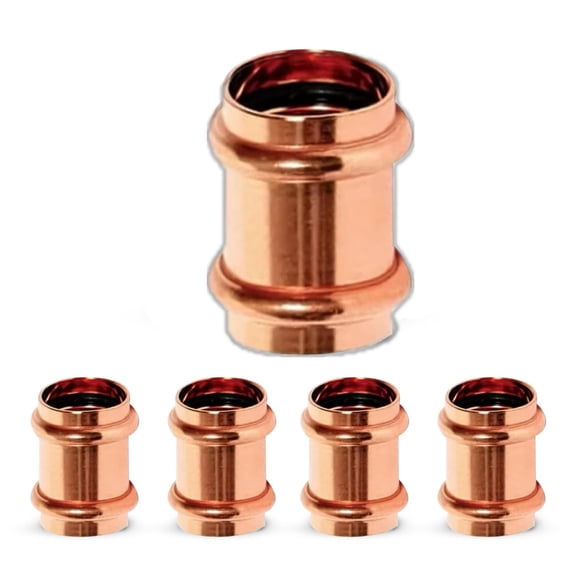 Propress Fitting Copper Coupling 1 Zero Lead Coupling - Stop Press x Press (Pack of 5 )