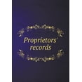 thumbnail image 1 of Proprietors' records (Paperback), 1 of 1