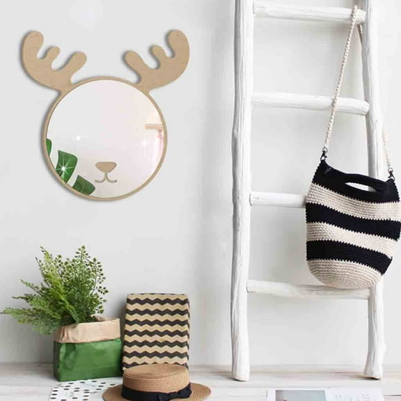 Props Acrylic Camera Kids Wall Decoration, Wooden Mirror Craft for Room Home Decor and DIY