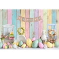 thumbnail image 1 of Props Booth Photo Portrait Baby Background Floral Grass Green Bunny Eggs Easter Backdrops Photography Easter Board Wood Colorful, 1 of 5