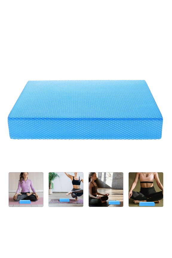 Sky Blue Thick Yoga Balance Cushion with Non Slip Design for Fitness and Gym Use