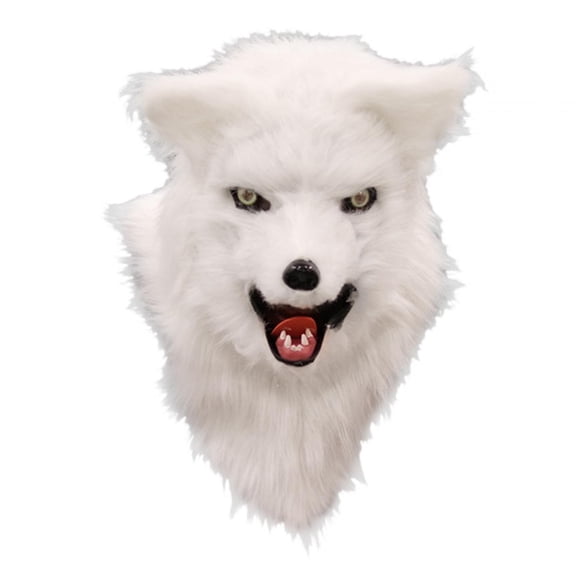Props Realistic Animal Full Head for Party Carnival Easter White