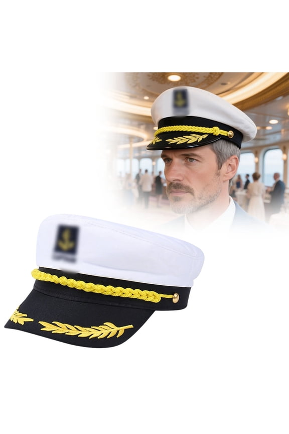Sailor Hat Navy Cap Yacht Boat Party Adjustable Funny Marine Themed Prop for Adults Kids