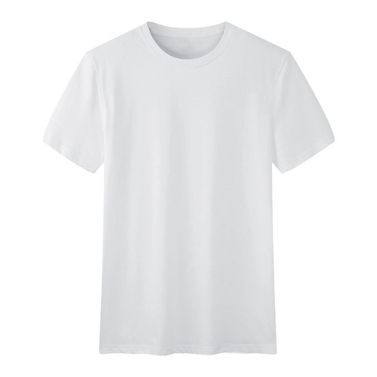 Proptmina T-shirts, Men\'s Soft Pure Cotton Crew Neck T-Shirts Solid Short  Sleeve T-Shirt,Size L