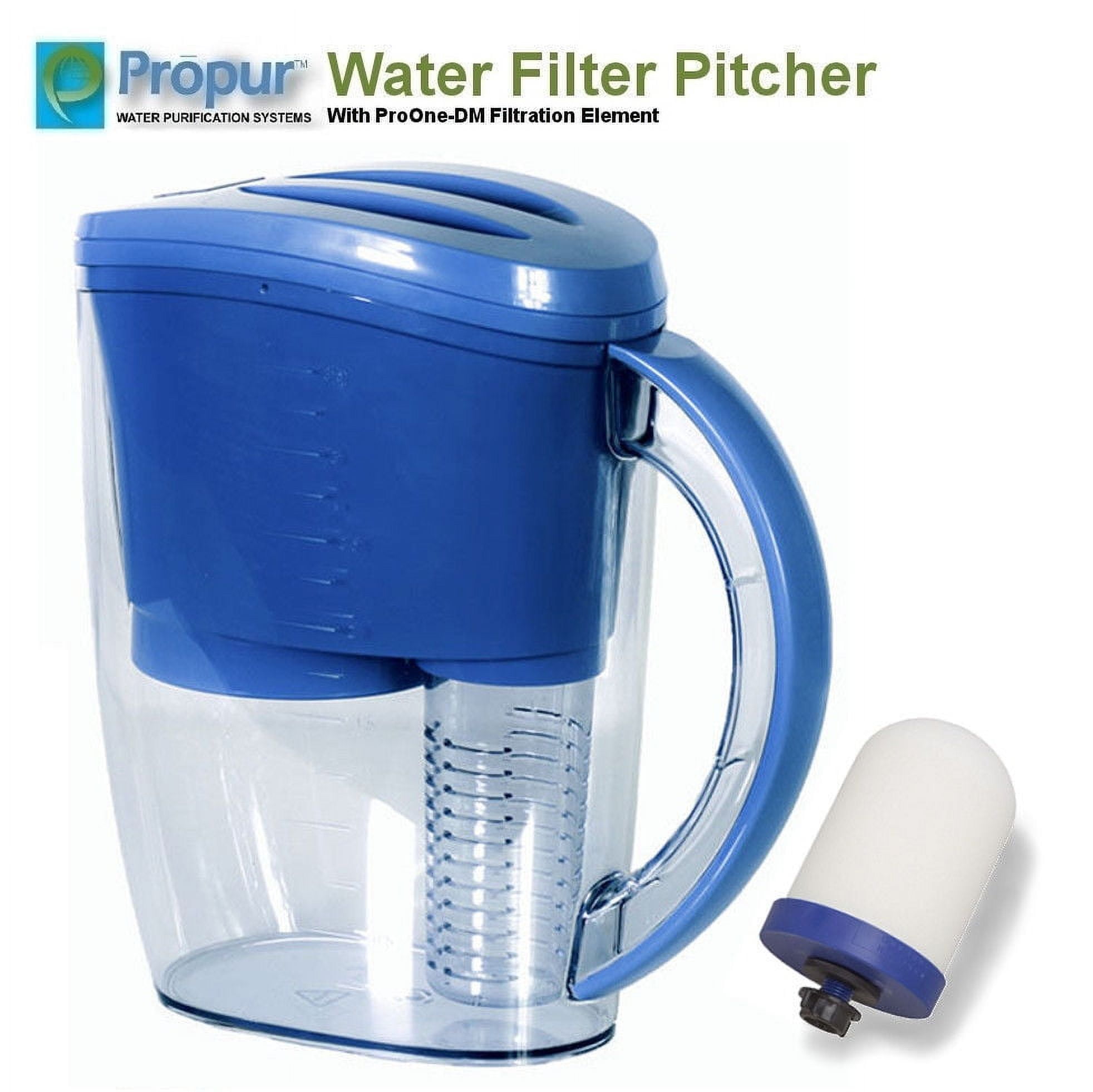 Propur Water Filter Pitcher with 1 ProOneG 2.0 Mini Filter Element