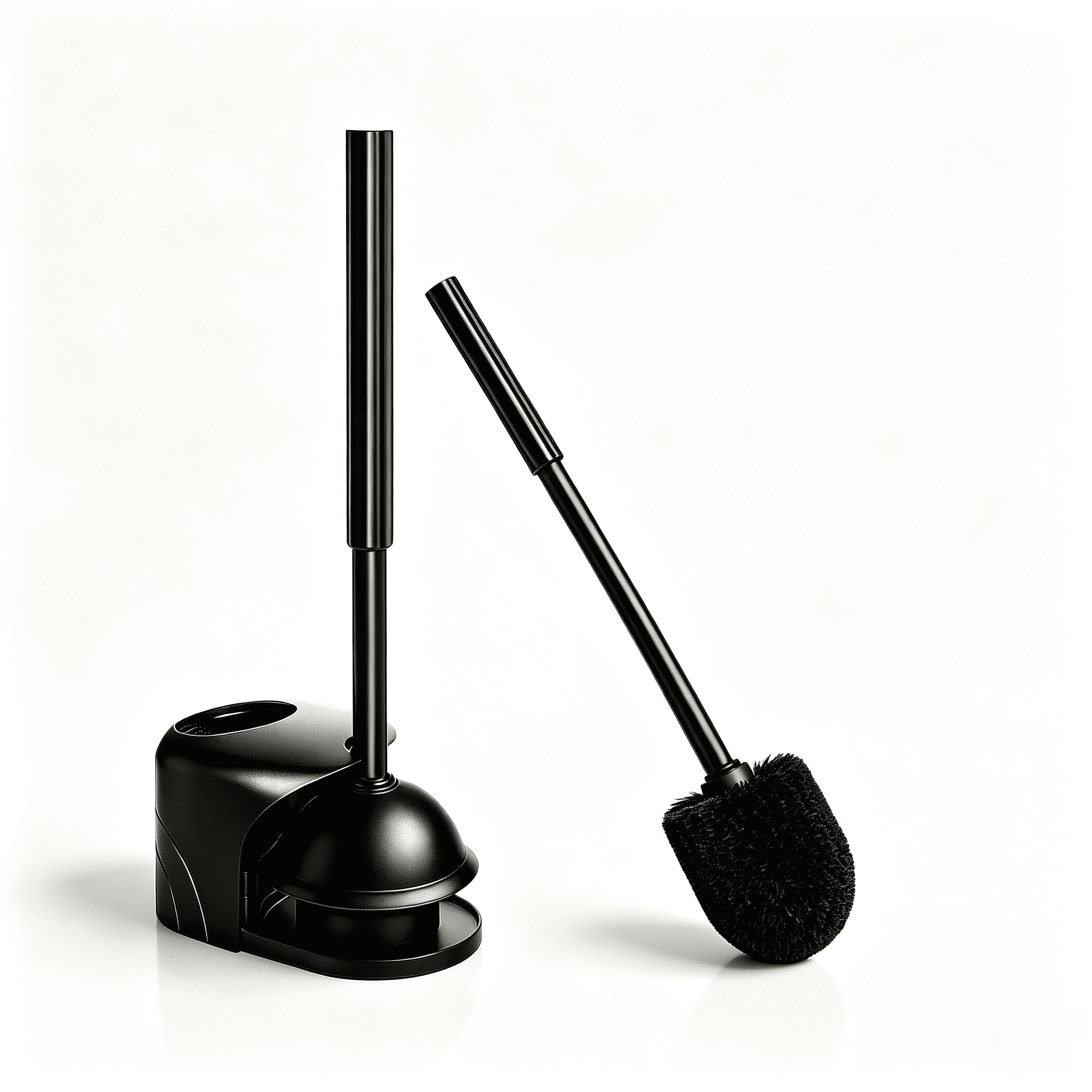 Propuri 2 in 1 Toilet Brush and Plunger Set, Extended Handle Plunger,Bathroom Cleaning Tools,Toilet Brush Plunger Combo,Black,1 Pack