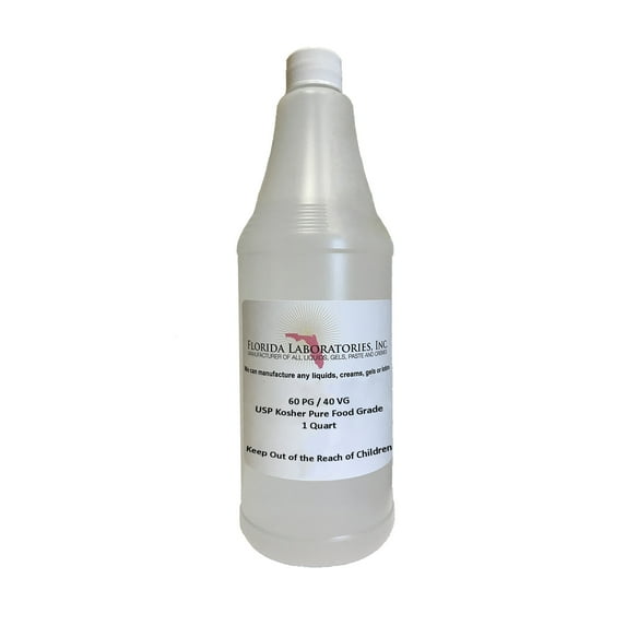 Propylene Glycol & Vegetable Glycerin, 60% PG 40% VG, 1 Quart, Food Grade