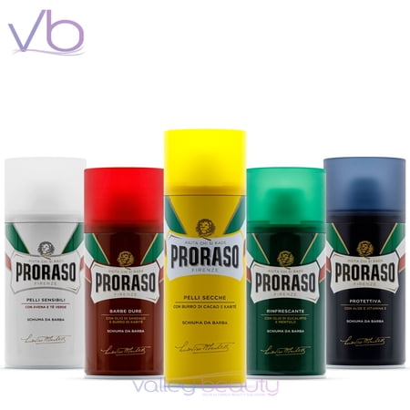Proraso Large Shaving Foam Collection| Natural Shaving Mousses for Men, (5 Cans)