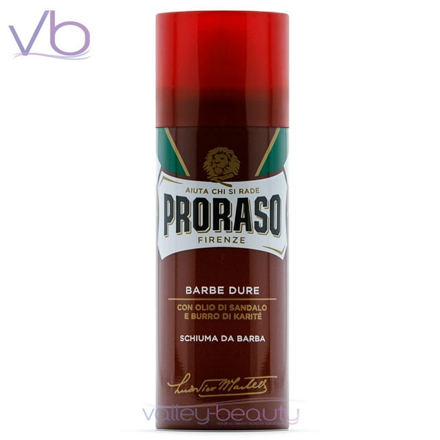 Proraso Red Shaving Foam | Natural Shaving Mousse with Shea Butter and Sandalwood Oil, 50ml