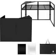 Proreck DJ Foldable Facade Booth With Table Panel 24x48 Inch, Black Metal Frame Replaceable White And Black Scrims