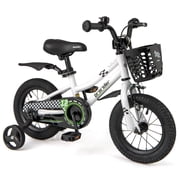 Costway12 Kid s Bike with Removable Training Wheels & Basket for 3-4 Years Old White