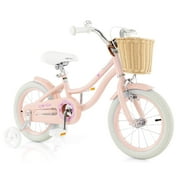 Costway 14" Kid's Bike with Training Wheels Adjustable Handlebar Seat Handbrake Pink