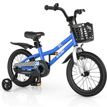 Prorider 16'' Kid's Bike with Removable Training Wheels & Basket for 4-7 Years Old Blue
