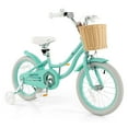 thumbnail image 1 of Costway 16" Kid’s Bike with Training Wheels Adjustable Handlebar Seat Handbrake Green, 1 of 10