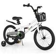 thumbnail image 1 of Costway 18'' Kid's Bike with Removable Training Wheels & Basket for 4-8 Years Old  White, 1 of 8
