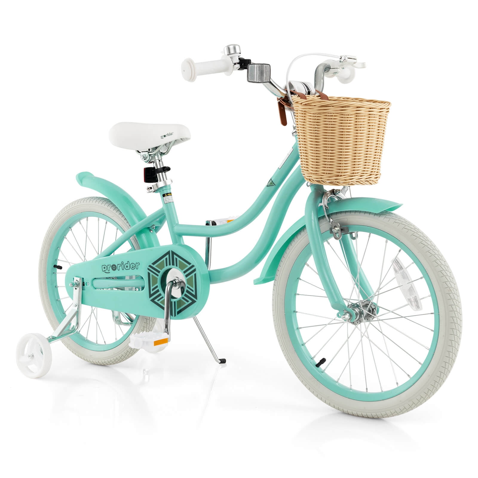 Prorider 18″ Kid’s Bike with Training Wheels Adjustable Handlebar Seat Handbrake Green Sansujyuku sansujyuku.com
