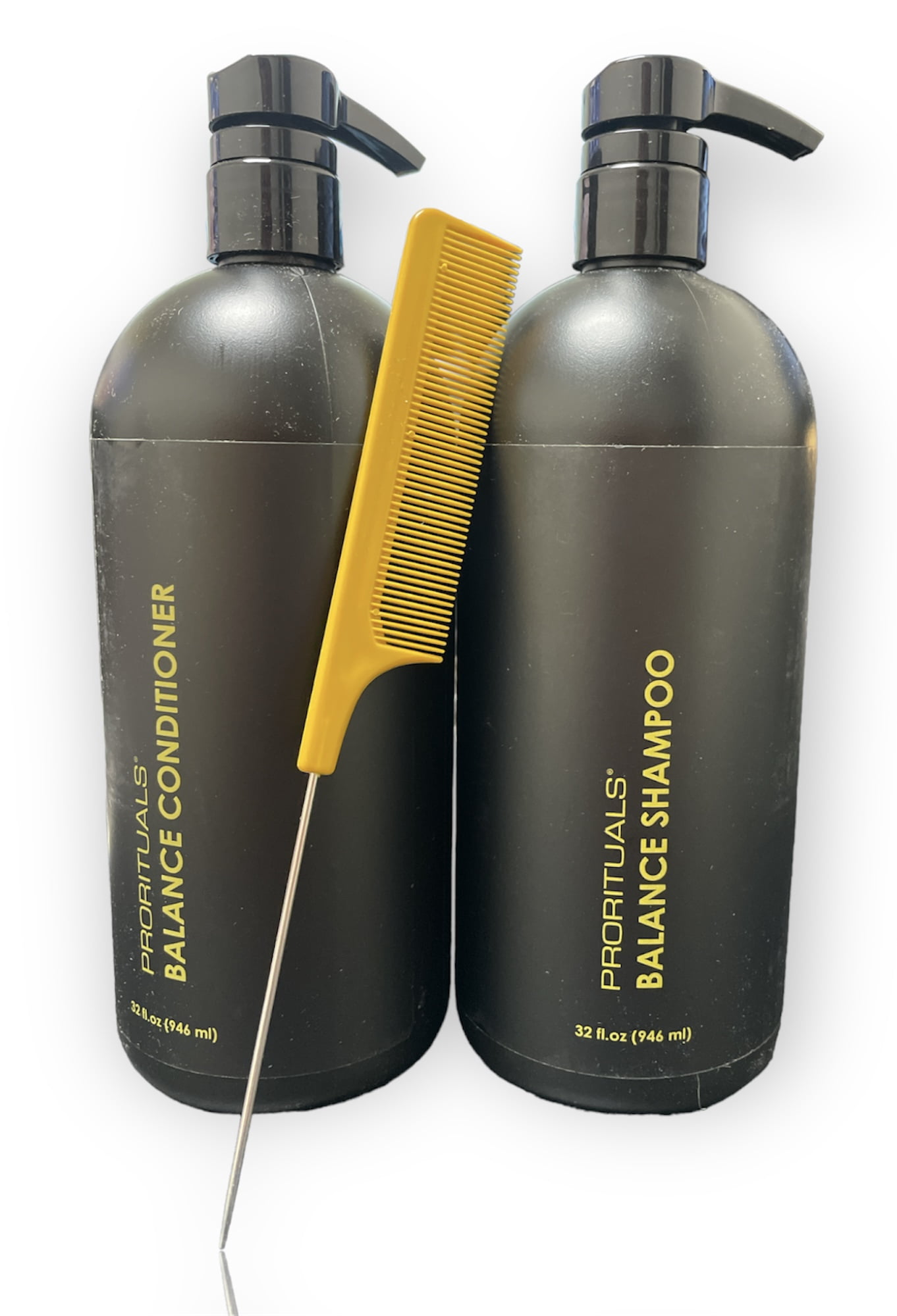 Prorituals Balance Grow & Restore Shampoo and Conditioner DUO- Anti Frizz for Dry and Curly Hair, Natural Shampoo and Conditioner Perfect for Men and Women, 32 Fl Oz each + Pin Comb