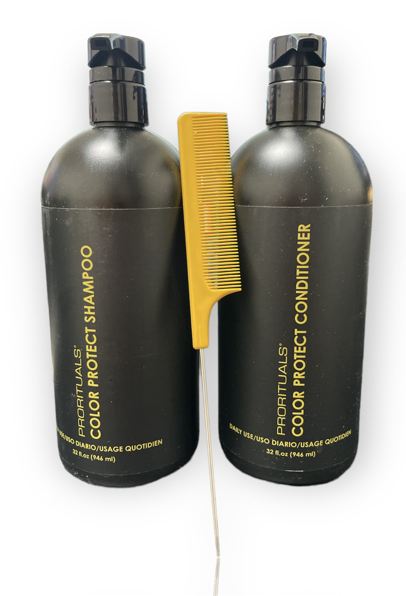 Prorituals Color Protect Shampoo and Conditioner DUO - Color Protecting For All Hair Types, with Coconut Oil to Repair Damaged Dry Hair, for Women and Men, 32 Fl Oz+ Pin Comb