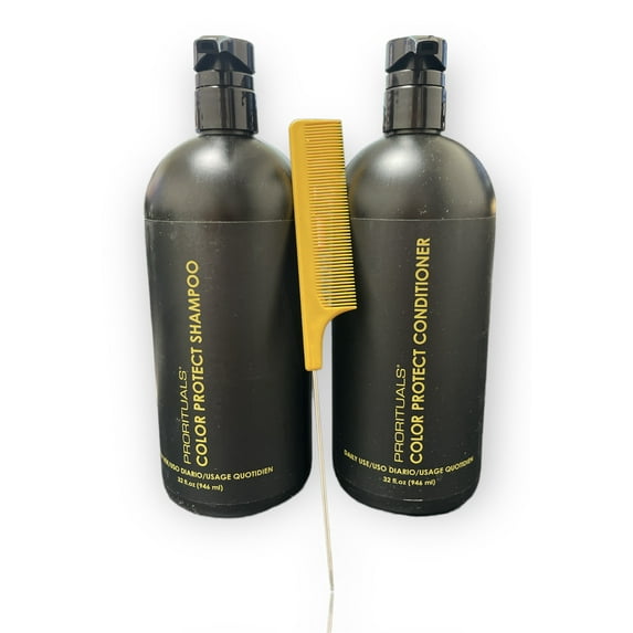 Prorituals Color Protect Shampoo and Conditioner DUO - Color Protecting For All Hair Types, with Coconut Oil to Repair Damaged Dry Hair, for Women and Men, 32 Fl Oz+ Pin Comb