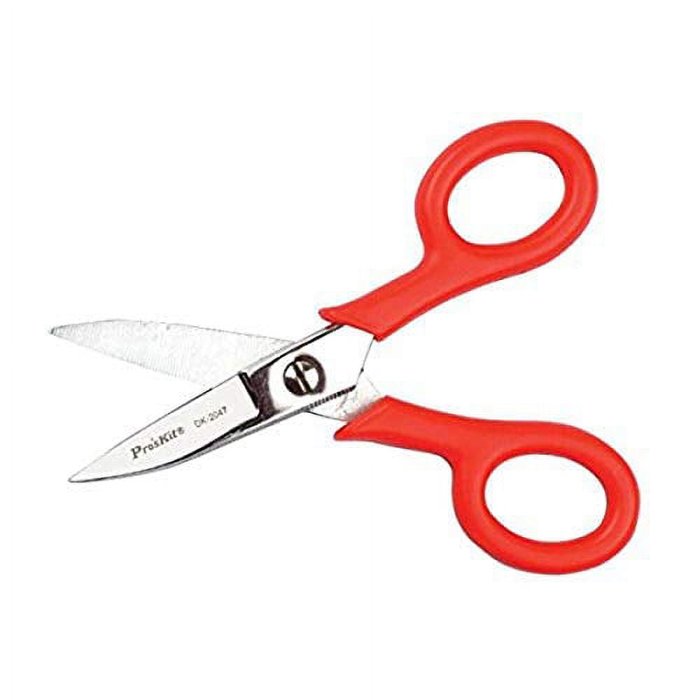 Pro'sKit Electrician's Scissors - Insulated Handles, Cuts Wire, Has Scraper & File - Multi-Purpose Tool
