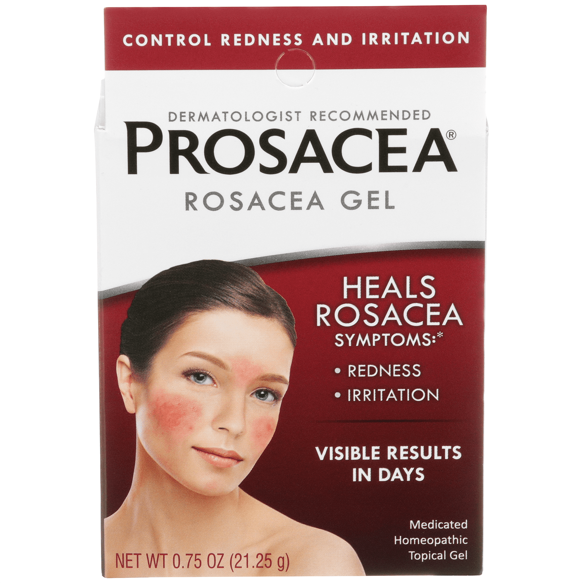 Prosacea Rosacea Gel - Heals Rosacea Symptoms of Redness, Pimples and Irritation - 0.75 oz