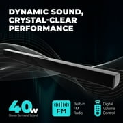 Proscan 37-inch Bluetooth(R) Ultra-Slim Sound Bar with Optical Input, Black, PSB3713-OP