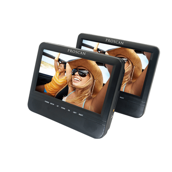 Proscan, 7" Dual Screen Portable DVD Player, PDVD7751, Black