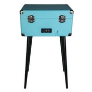 Proscan Bluetooth Belt-Drive Suitcase-Style Retro Turntable with FM Radio and Stand, Blue, PRC894-BLUEPT