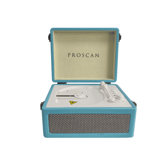 Proscan Suitcase Style Bluetooth Portable CD Player with Premium Wooden Design | Wireless Streaming, USB Playback & Premium Sound, Blue