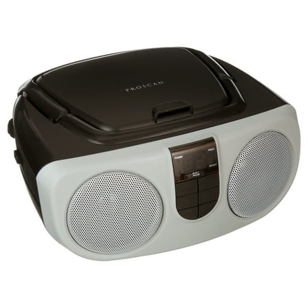 Proscan CD Radio Boombox with Top-Loading CD/CD-R Playback, Silver, PRCD243M